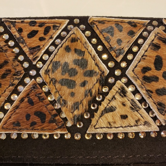 Miztique brown suede bag with animal print - Picture 7 of 8